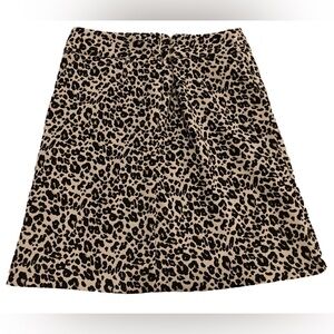 LOFT Leopard Skirt - Tan and Black